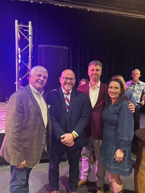 Mark Montgomery with supporters